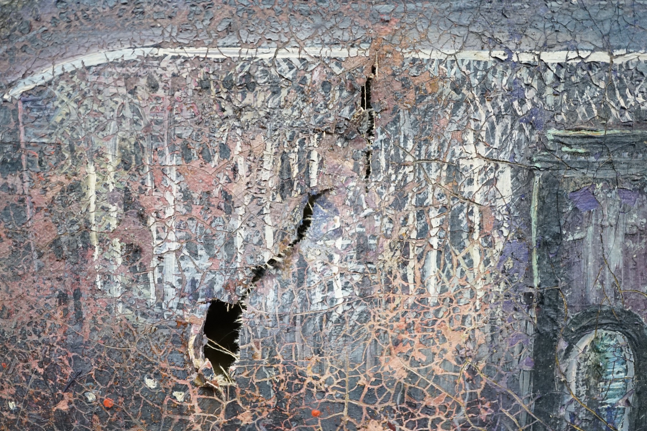 Pinder, three oils, 'Nudes bathing', 'Park scene' and 'Fireworks at night', signed, largest 60 x 91cm (a.f.)
